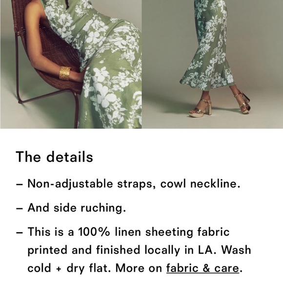 Cassette Linen Dress in Willow - Picture 4 of 8